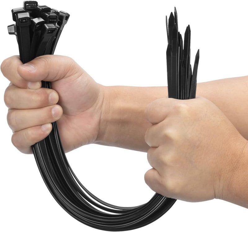 XINGO 20 Inch Black Large Heavy Duty Zip Ties 100 Pack, 200 LBS Ultra Strong Plastic Wire Ties, Large Cable Ties Extra Long Tie Wraps, Indoor and Outdoor UV Resistant - Image 1